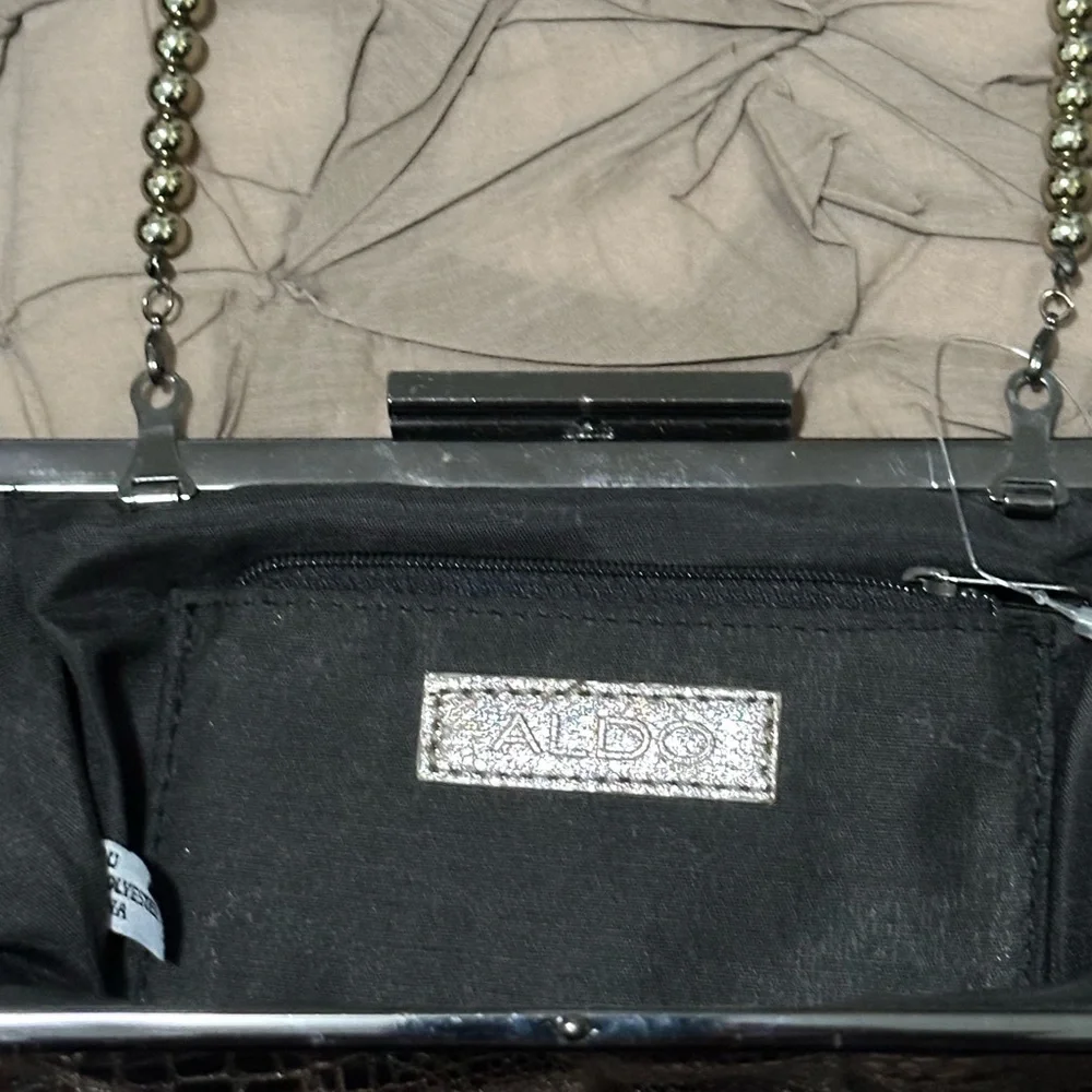 ALDO Silver Metallic Women's Bag - use with or without strap